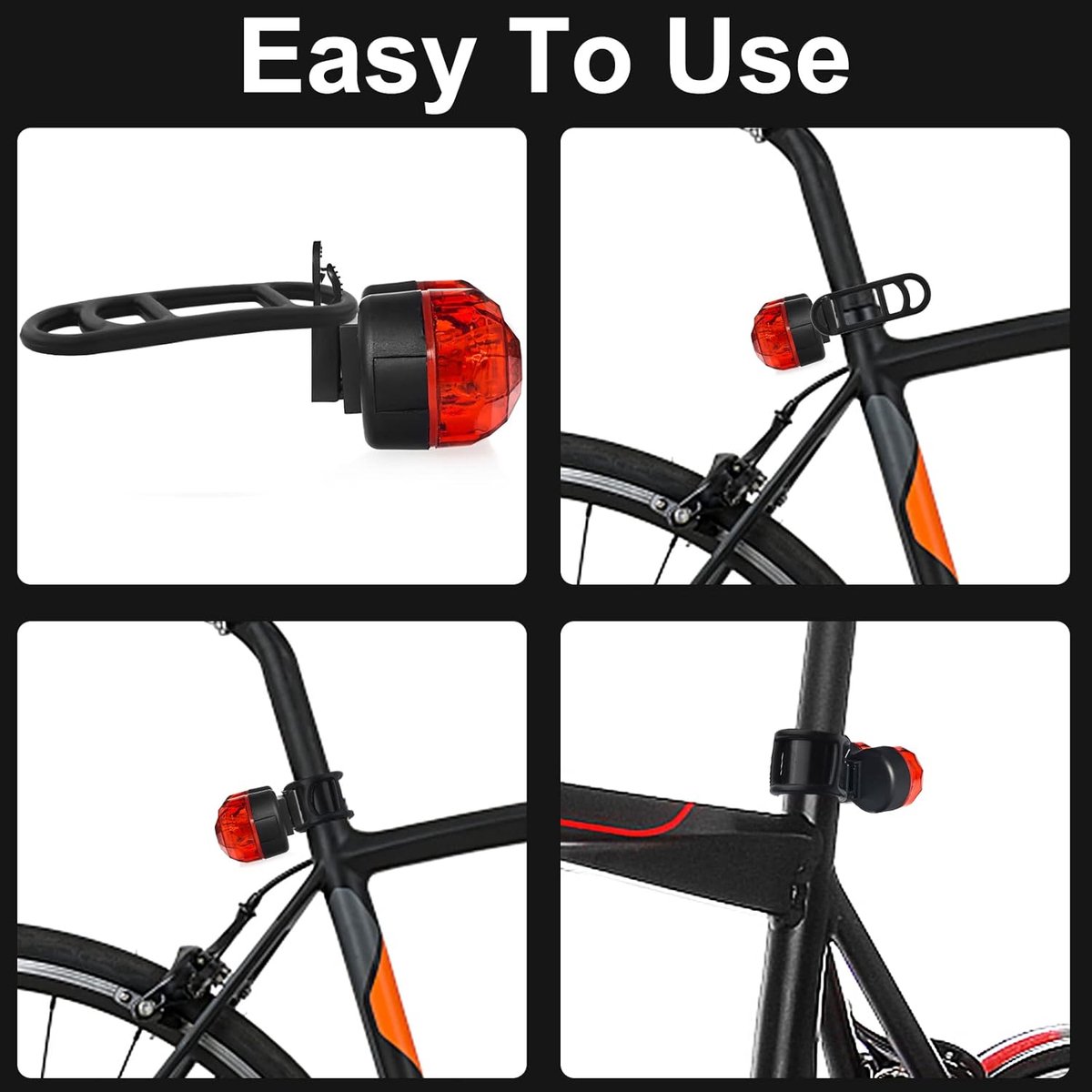 10 pieces - bicycle rubber bands - bicycle light holder - bicycle light strap - silicone strap - bicycle accessories - for bicycle headlights and taillights - for flashlight, mobile phones, speaker holder, handlebar sets - 7*2.5*3.8 cm - black - Image 3