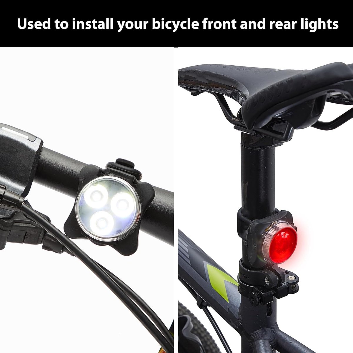 10 pieces - bicycle rubber bands - bicycle light holder - bicycle light strap - silicone strap - bicycle accessories - for bicycle headlights and taillights - for flashlight, mobile phones, speaker holder, handlebar sets - 7*2.5*3.8 cm - black - Image 4