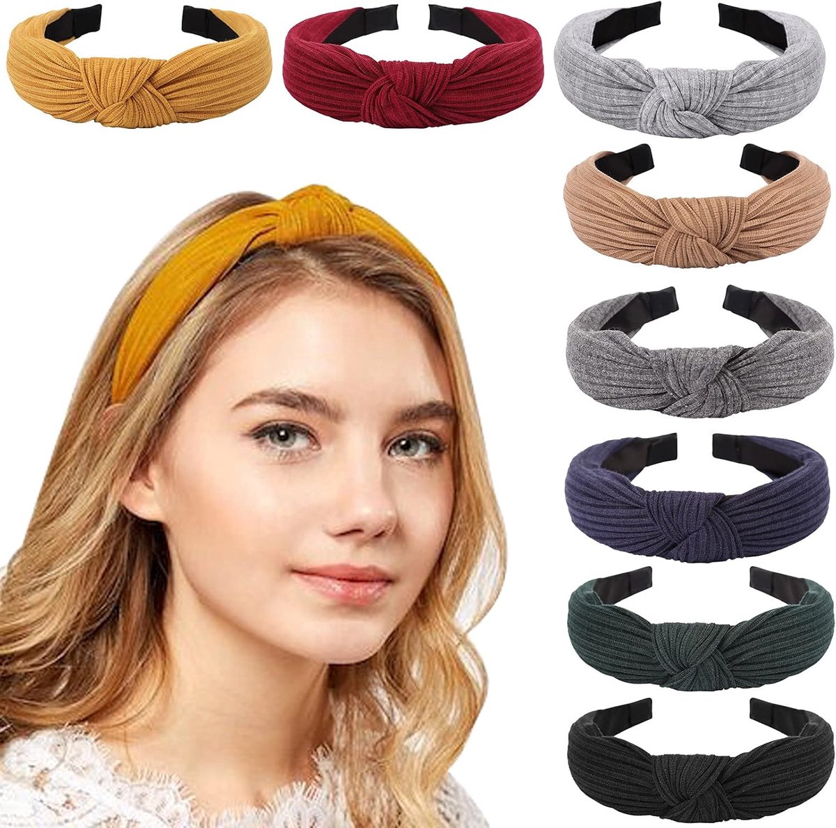 8-Pack Women's Headbands - Comfortable Head Wraps for Hair Accessories - Image 1