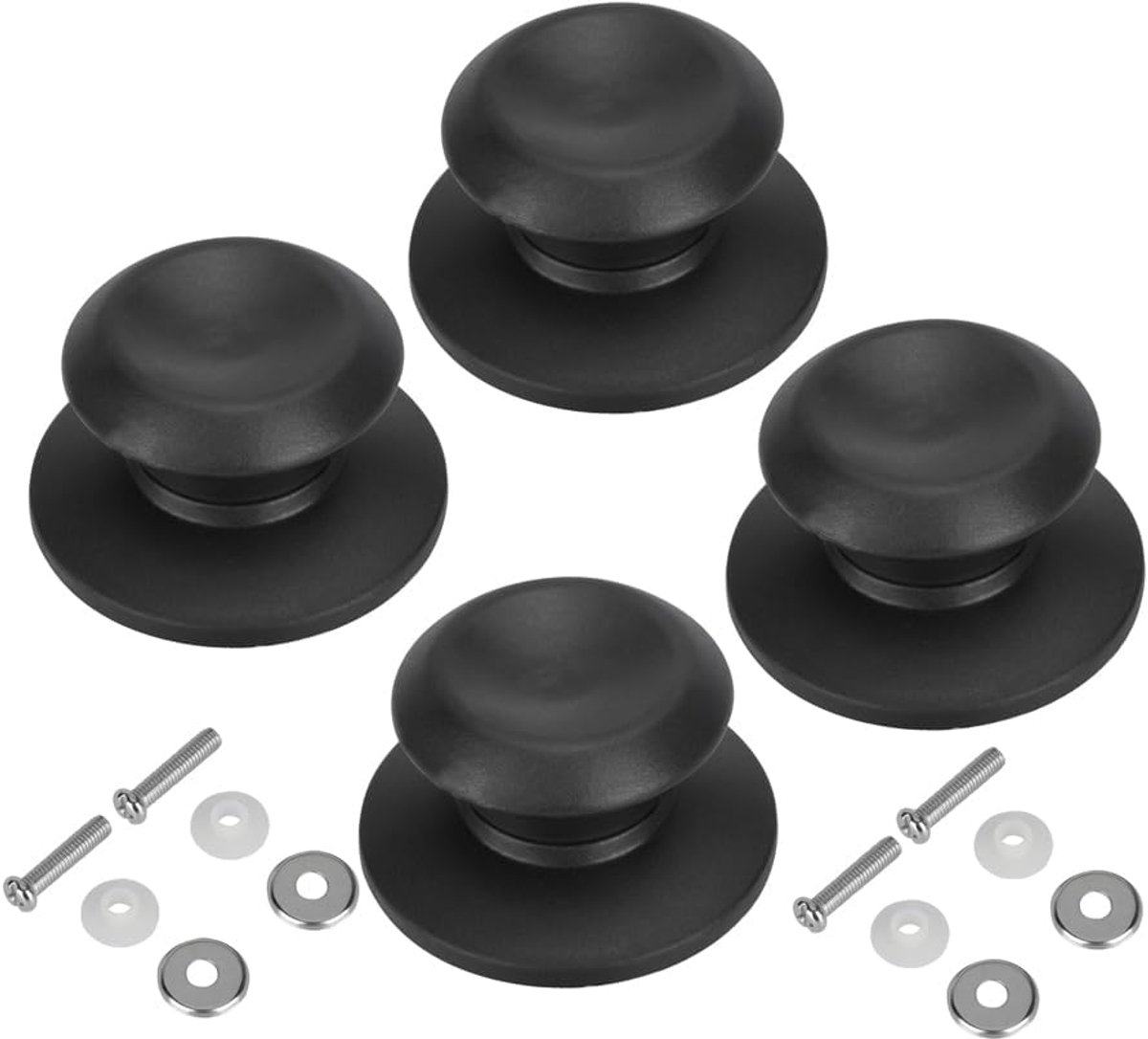 4 pieces - Pan lid knob - Lid knobs - Aperture 6-10 mm - Pot Lid Knob - Lid Handle - Lid Knob - Anti-burn knob - Replacement Handles - universal replacement lid knobs for pans - handle for kitchen cookware - Image 1