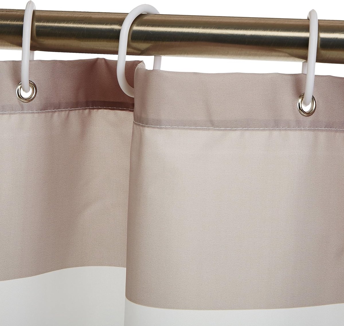 Shower curtain - Shower curtain for the bathroom - Anti-mold shower curtain - water-repellent material - with rings - machine washable - Bathroom accessories - 180*180 cm - brown - Image 3