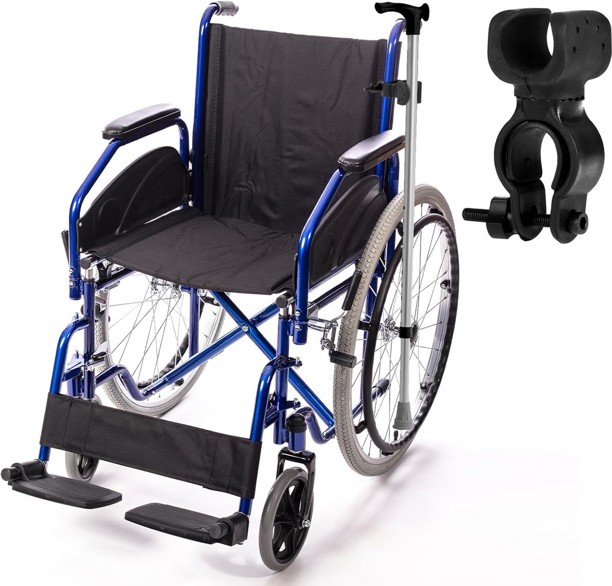 pieces - walking stick holder - wheelchair accessories - scooter accessories - crutch holder - versatile crutch holder - universal accessories for crutches, rollator, wheelchair, bicycle - 8.3*4.5*3.3 cm - black - Image 5