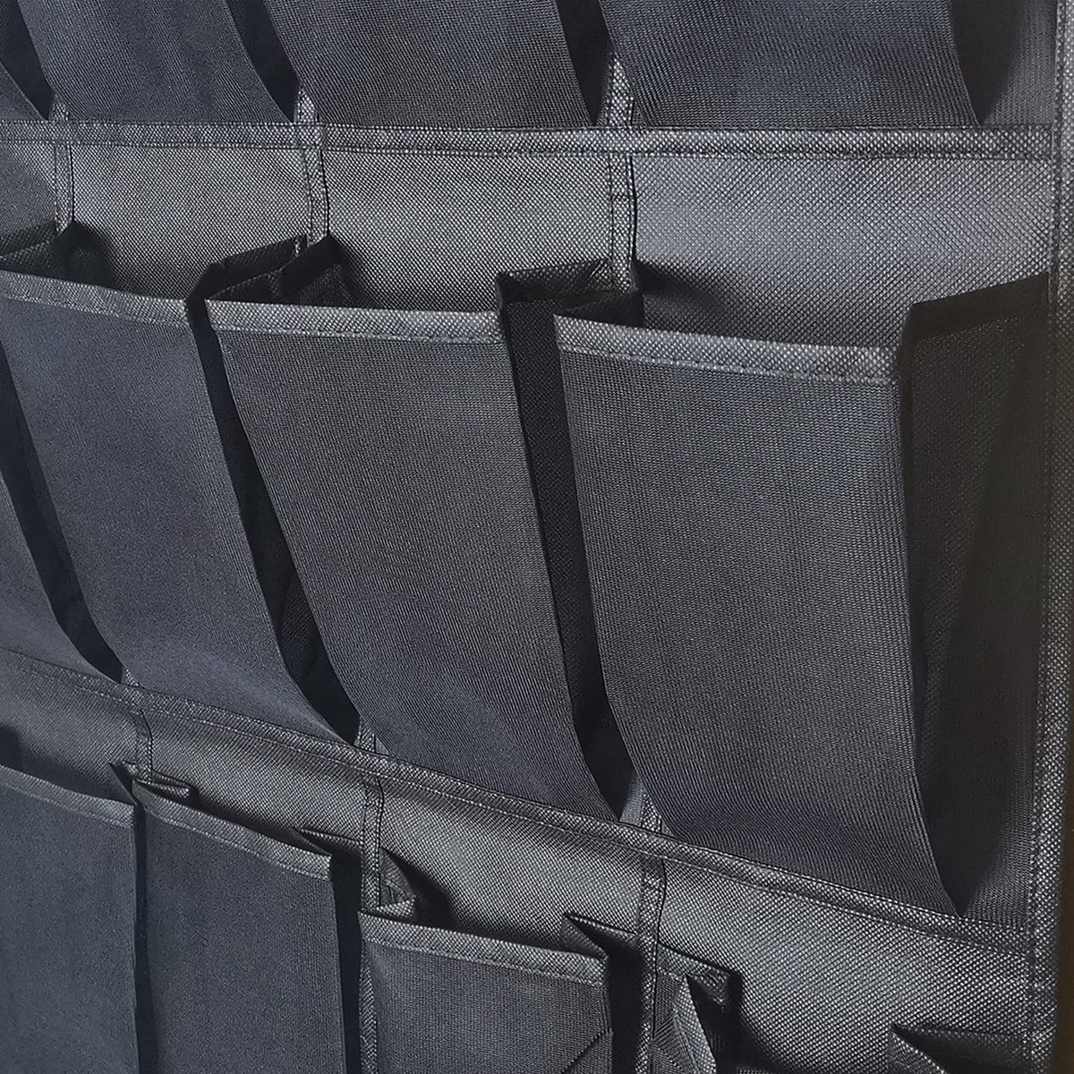150*56 cm - Over-the-door shoe organizer - Wall compartment - 24 large - breathable mesh pockets - shoe rack - hanging storage - various storage space - breathable over-the-door closet storage, sneakers - black - Image 2