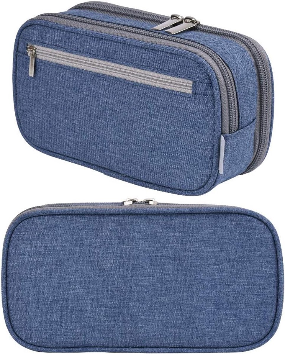Large Pencil Case - Pencil Bag for Children and Adults - Large Case - Pencil Case - Storage Box - Desk Organizer - School Pencil Case - Multifunctional Pen Bag - Pencil Case - Pen Pocket - High Volume - for Boys and Girls - Blue - Image 6