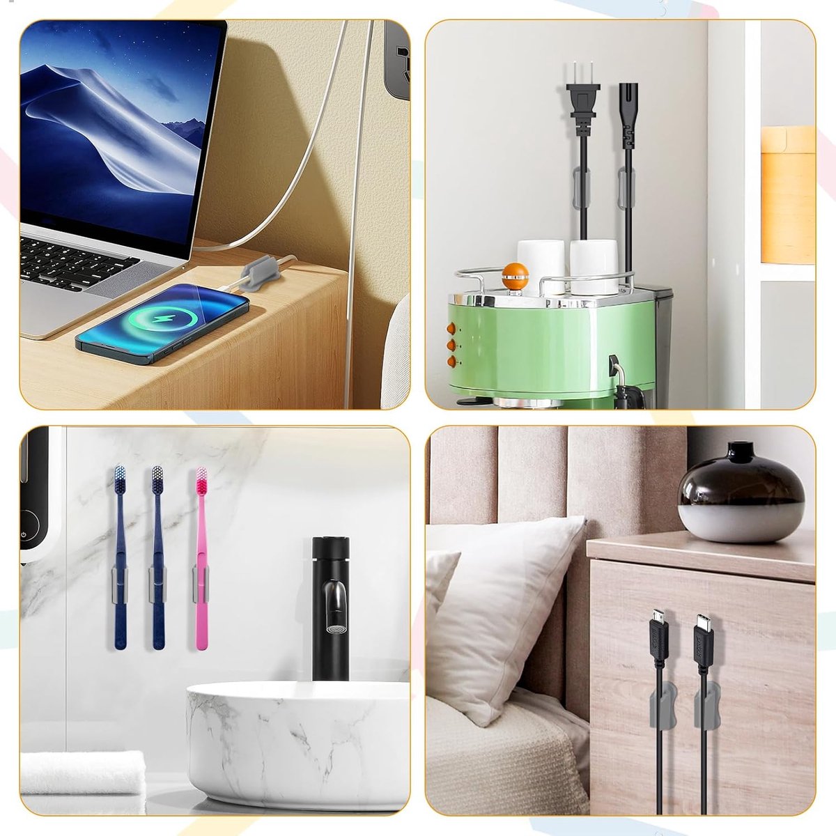 20 pieces - pen holder - pen holder for desk - self-adhesive silicone pen holder - for clipboard mounting in classroom - highlighter holder - pencil holder - for desk, classroom, office accessories - grey - 2*4.7 cm - Image 2