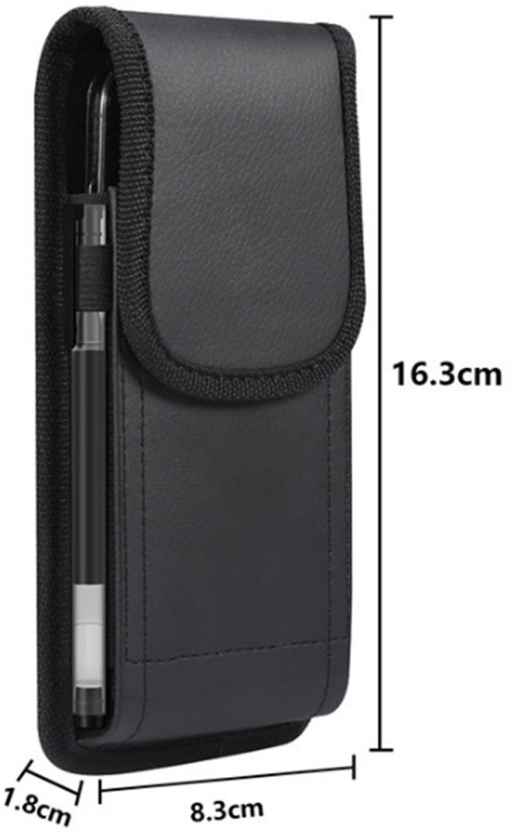 1 piece - 16.3*1.8*8.3 cm - Phone Bag - Phone Holster Bag - Waist Bag - Phone Holder for Belt Clip - Vertical Clip Holster - Men's Belt Phone Holder - Belt Clip - for 6.2-6.5 inch mobile phones - black - Image 2