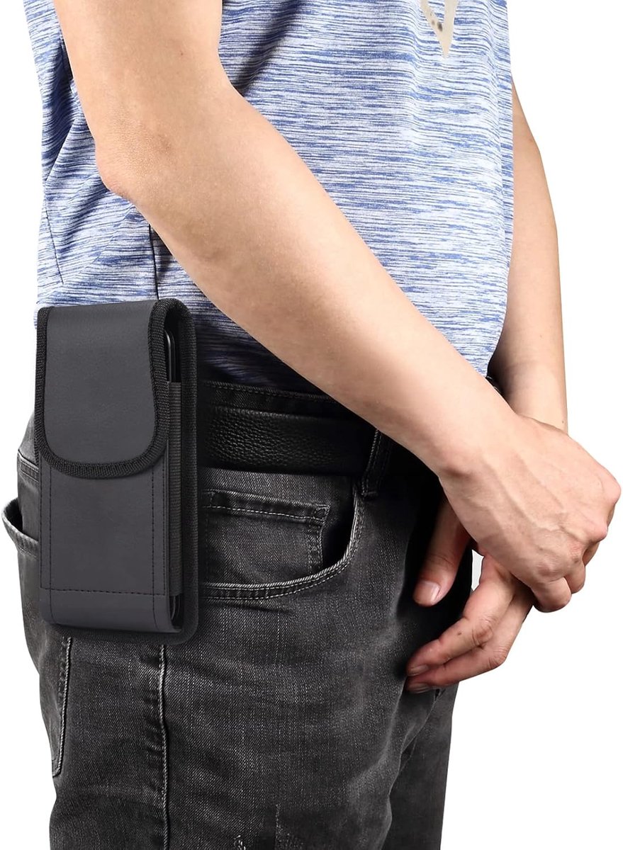 1 piece - 16.3*1.8*8.3 cm - Phone Bag - Phone Holster Bag - Waist Bag - Phone Holder for Belt Clip - Vertical Clip Holster - Men's Belt Phone Holder - Belt Clip - for 6.2-6.5 inch mobile phones - black - Image 6
