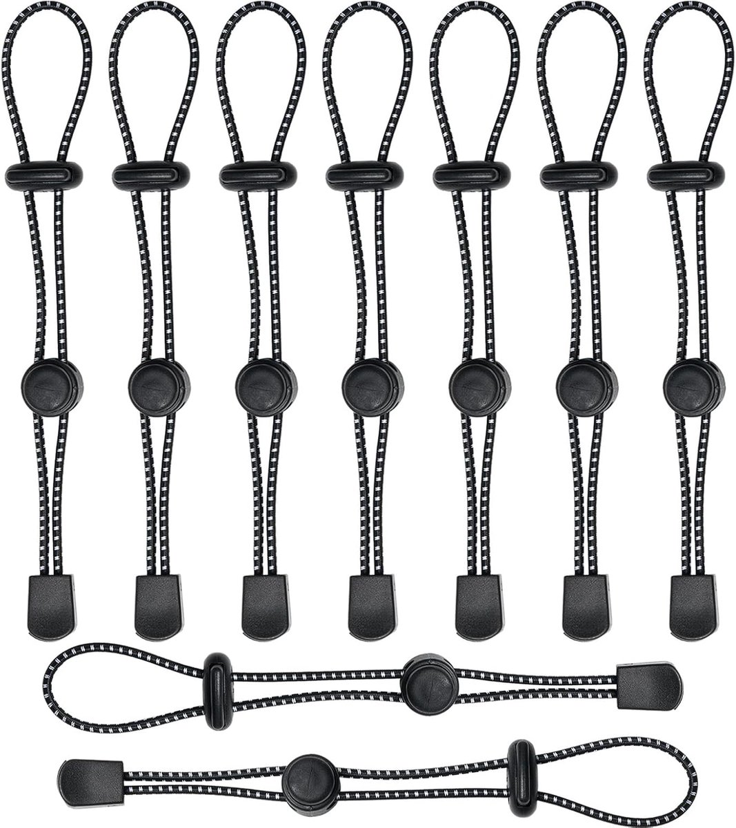 Backpack - trekking pole holders - straps - elastic cord - hiking cord - pole attachment buckle - adjustable trekking poles - for camping, hiking, mountaineering, tactical bag accessories - 10 pieces - Image 1