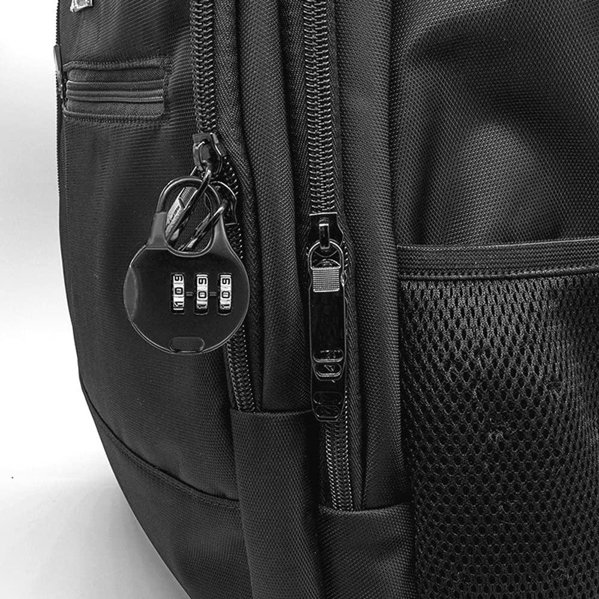 Allecto Plus - Mini Combination Lock for Suitcase Backpack Travel Bag - 3-Digit Padlock - 4 Pieces Black Silver - Adjustable - Jewelry Box Locks - Round - Image 2
