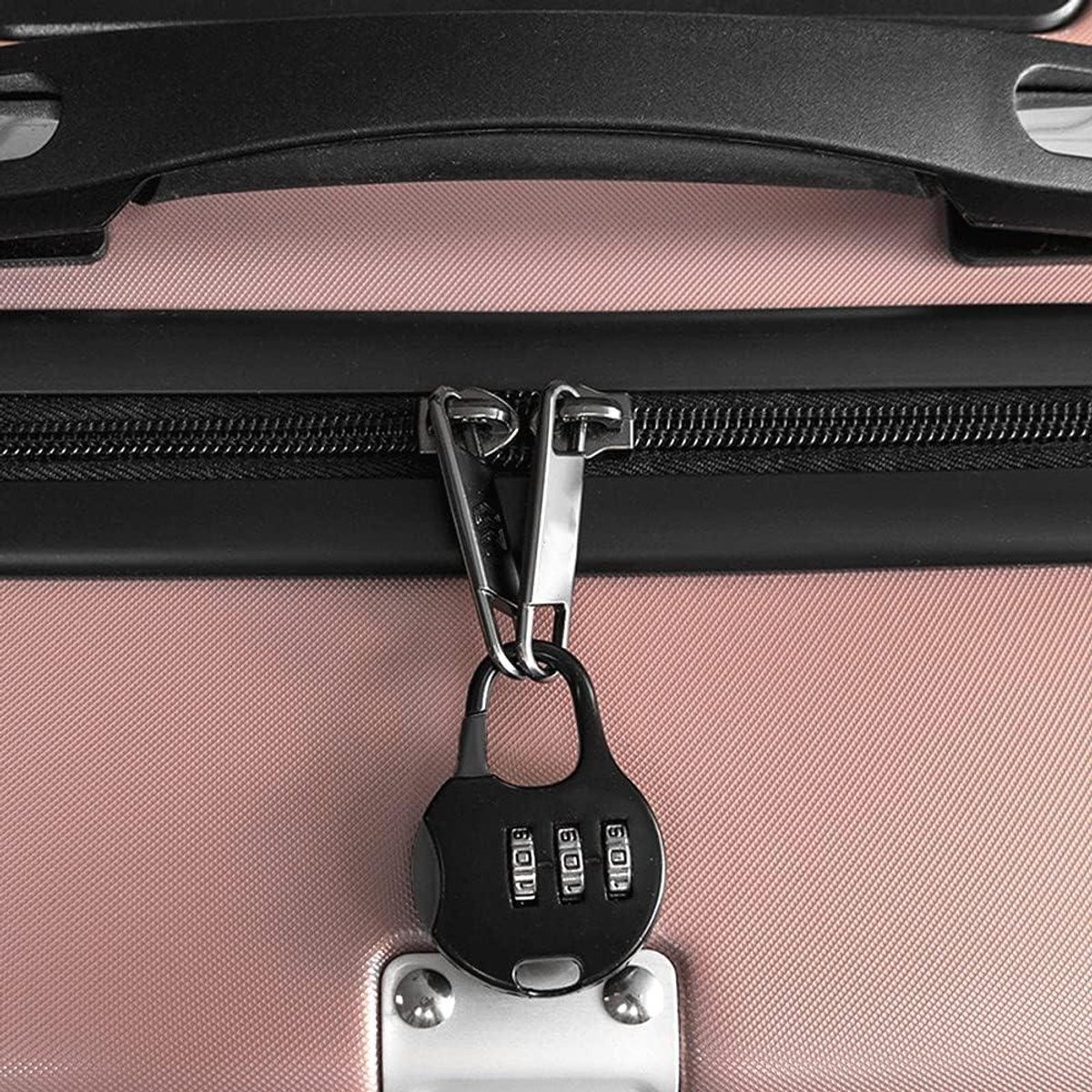 Allecto Plus - Mini Combination Lock for Suitcase Backpack Travel Bag - 3-Digit Padlock - 4 Pieces Black Silver - Adjustable - Jewelry Box Locks - Round - Image 5