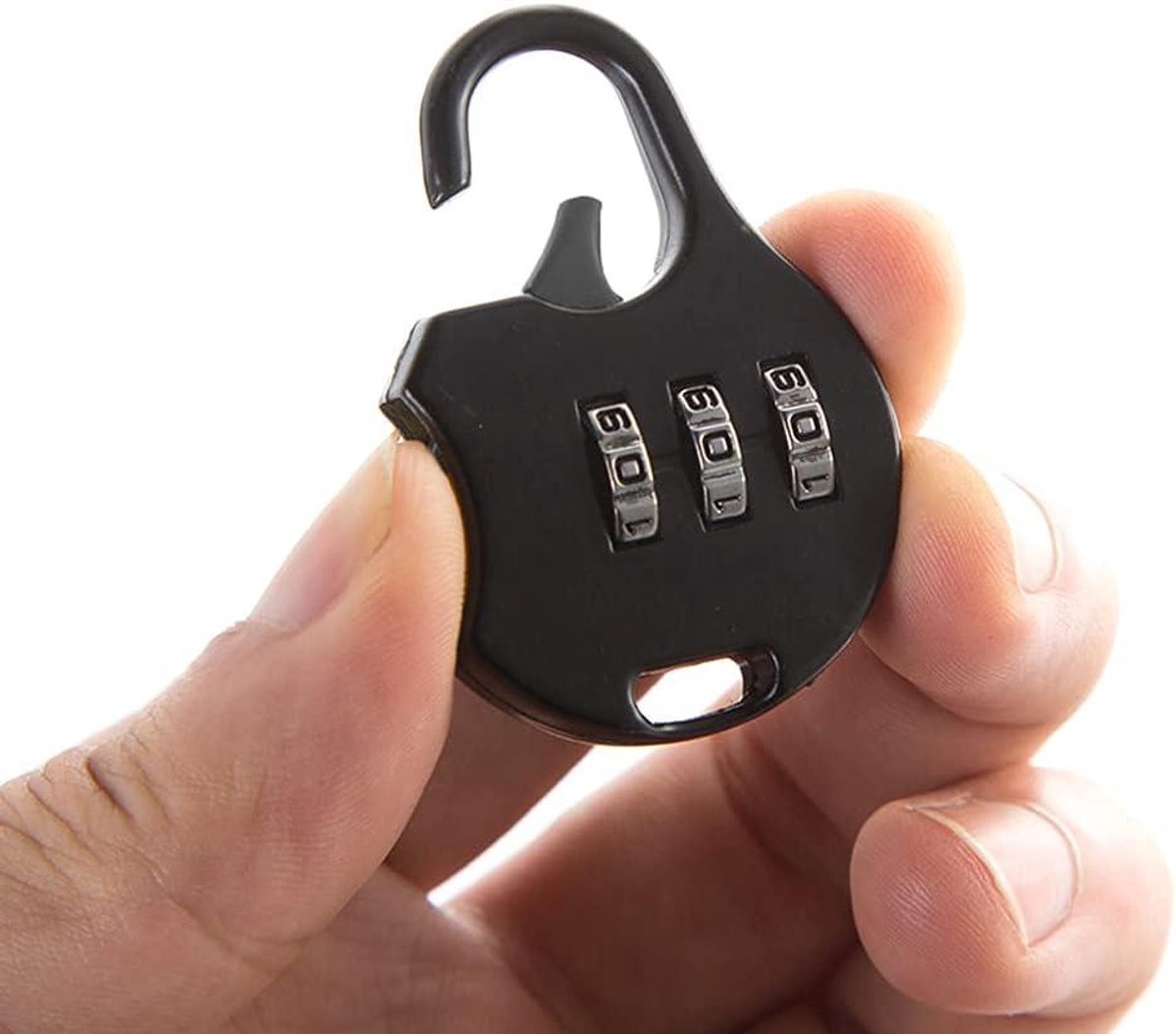 Allecto Plus - Mini Combination Lock for Suitcase Backpack Travel Bag - 3-Digit Padlock - 4 Pieces Black Silver - Adjustable - Jewelry Box Locks - Round - Image 6