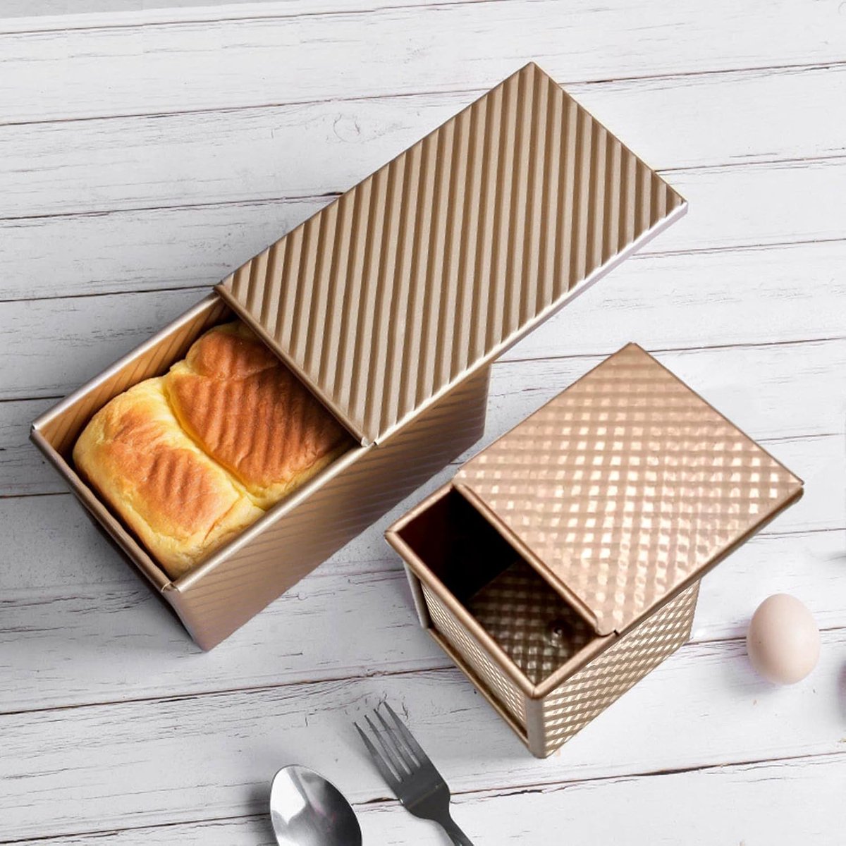 rectangular cake tin - Cake tin - Bread tin with lid - Non-stick Bread Toast Box - Baking Cake tin - baking tin for toast cake - baking tin - bread box - sandwich tin - for baking cakes and making toast - Image 3