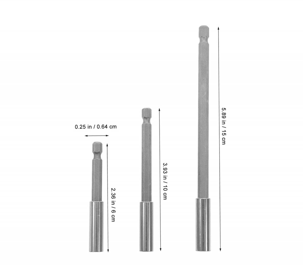 pieces - magnetic drill extension holder - magnetic bit holder set - hexagonal shank - magnetic drill chuck - quick-change bit set for electric drill and screwdriver - for car maintenance, DIY and repairs - 60/100/150 mm - Image 5