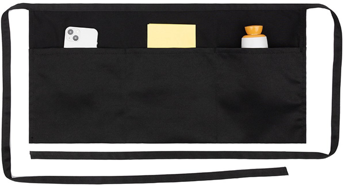 Waiter Apron - Kitchen Apron with 3 Pockets - Waterproof Bar Apron - Waterproof and Oil-Repellent - Restaurant Unisex Half Aprons - Waitress Apron - Black Server Aprons - Waiter Short Half Waist Server Apron - Aprons - Image 1