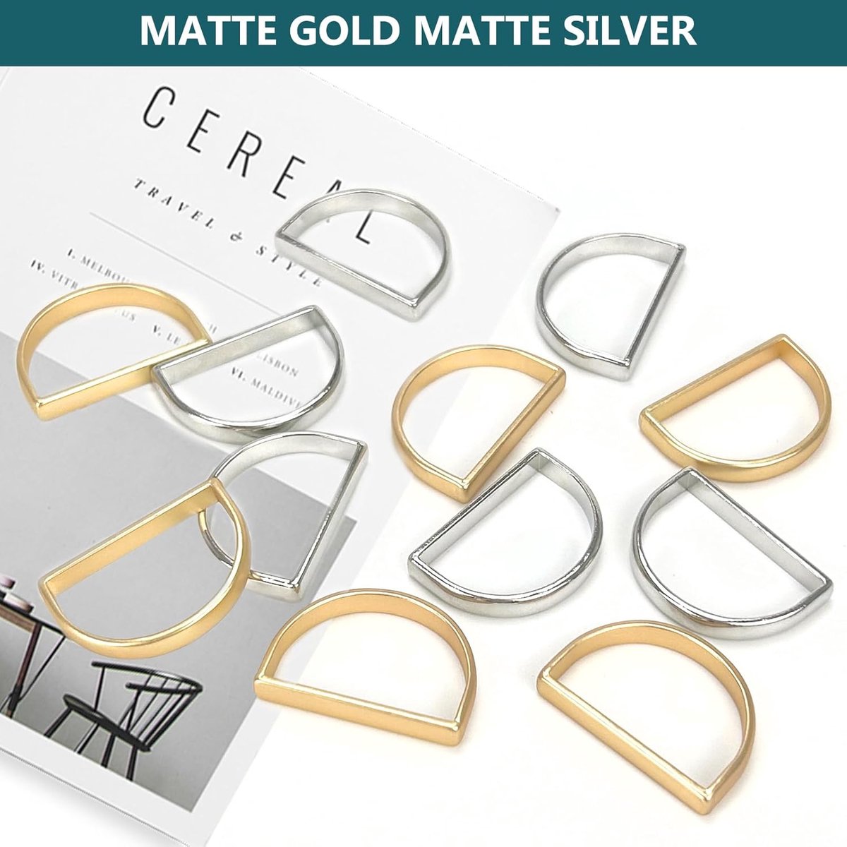 12 pieces napkin rings - gold napkin ring - Napkin rings table decoration - Napkin Ring - Gold Napkin Rings - Silver Napkin Rings - Table Accessories - Table Setting - Table Decoration - for wedding, party, dinner, birthday, table decoration - Image 5