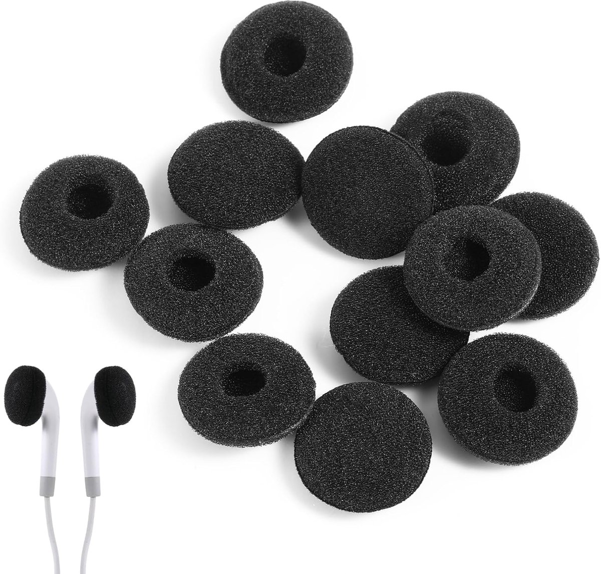 12 Pieces Soft Foam Replacement Ear Cushions - Headphone Ear Cushions - Universal - Sponge Earplug Cushions - for MP3 MP4 Headphones - Image 1