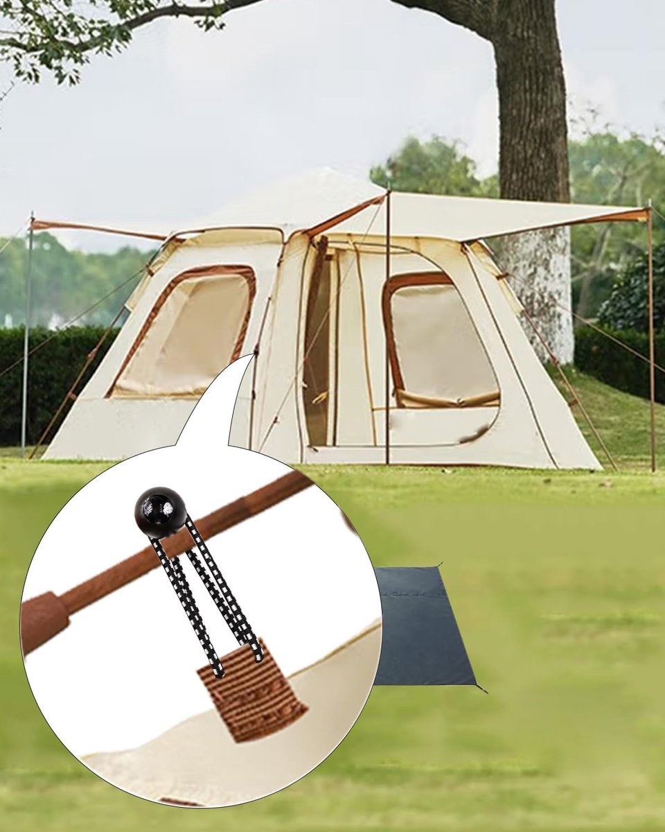 50 pieces - 6 inch - Elastic rope - Elastic cord - Tensioning elastic - tension cord - ball bungee cords - with balls - reusable - for golf nets, soccer goals, camping, tent poles, hose - black rope white spot - 150*22 mm - Image 4