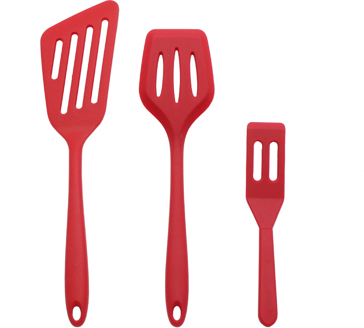3 pieces - spatula - silicone spatula set - silicone cooking spatula - heat-resistant non-stick spatula - kitchen utensils - for baking and stirring - red - Image 1