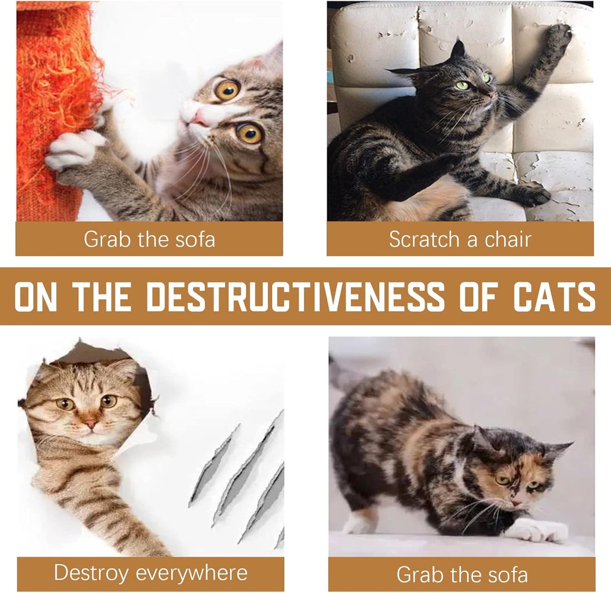 Anti-Scratch Sheets for Cat and Dog - 6 Piece Sticker Scratch Protectors - 45 x 30cm - Cat Scratch Protector - Anti Scratch - Cat Sofa Protector - Scratch Protectors for Furniture Sofa Table Door - Scratching Post - Transparent - Image 4