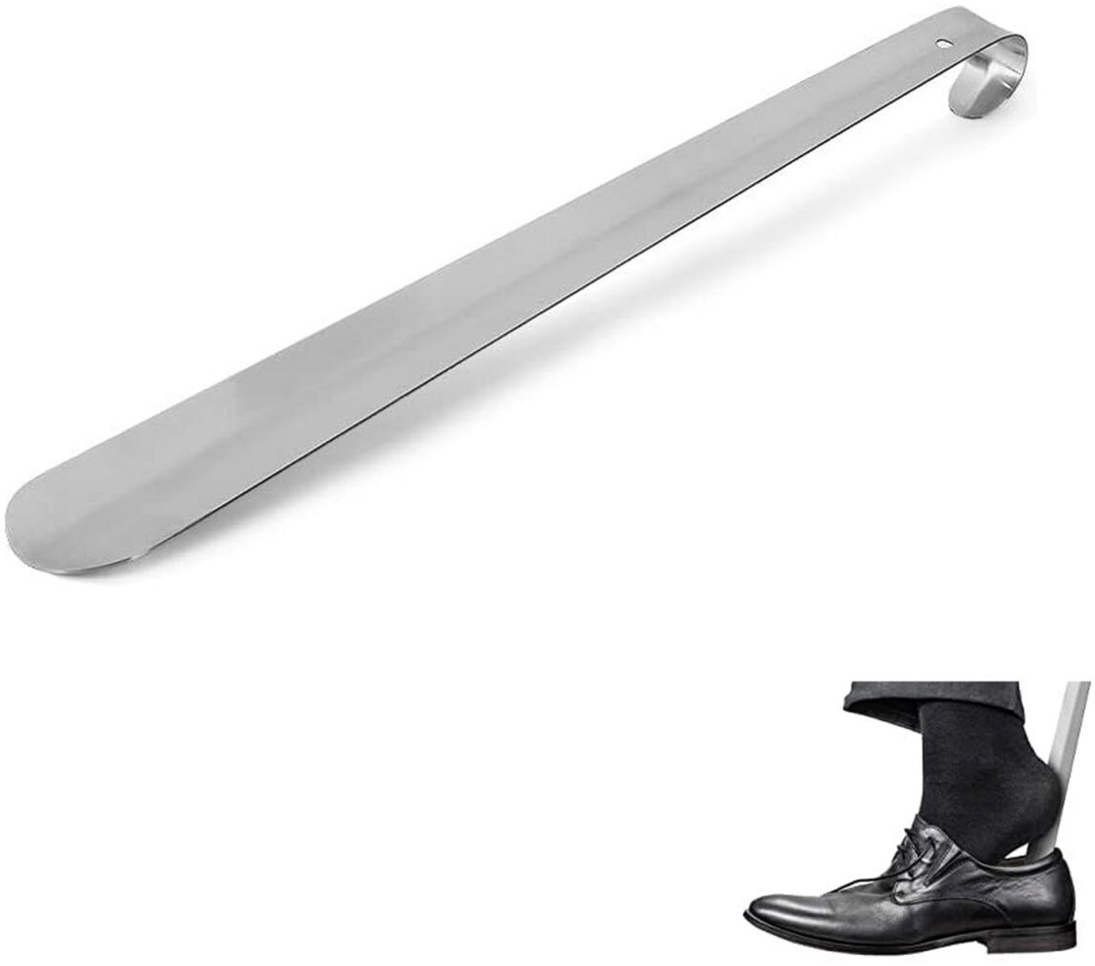Shoehorn - Shoe puller - 30 cm - shoehorns - shoe spoon - stainless steel shoehorn - durable and strong - long shoehorn - width 1.2 mm - silver - Image 1