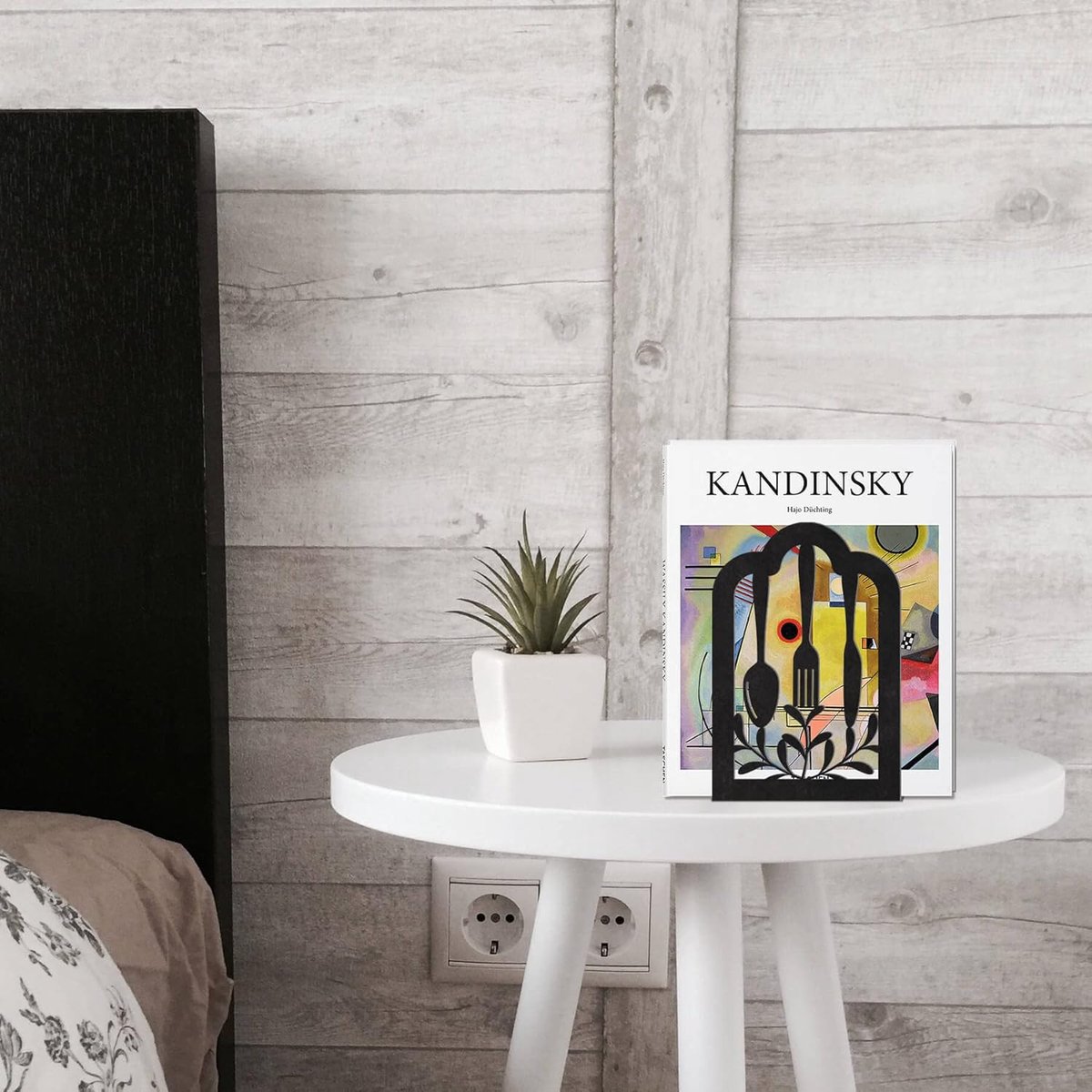 2 Pieces Bookends - bookends - Metal Book Stand - Book Holder - Shelf Organizer - Book Support - Bookshelf - Magazine Holder Book Support - Reading Tray - Magazine Rack - for library, office, school - Black - Image 4