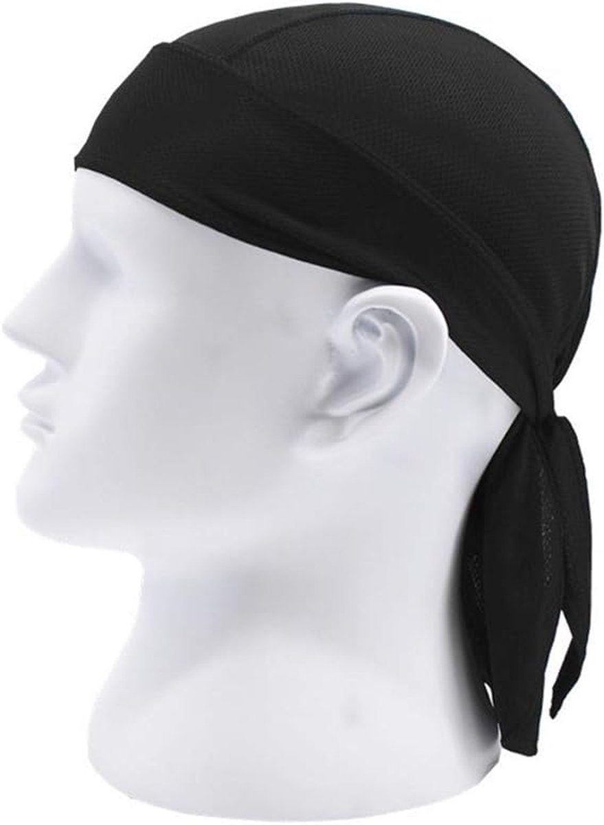 4 pieces - Cycling Cap - Frost Cap - Cycling Headscarf - Skullcap - Sweat-Wicking Beanie - Beanie - Headband - Quick-Drying Pirate Hat - Outdoor Beanie - Hip Hop Hat - Motorcycle Headscarf - Sweat-Wicking Skull Caps - Bandana for Men & Women - Black - Image 2