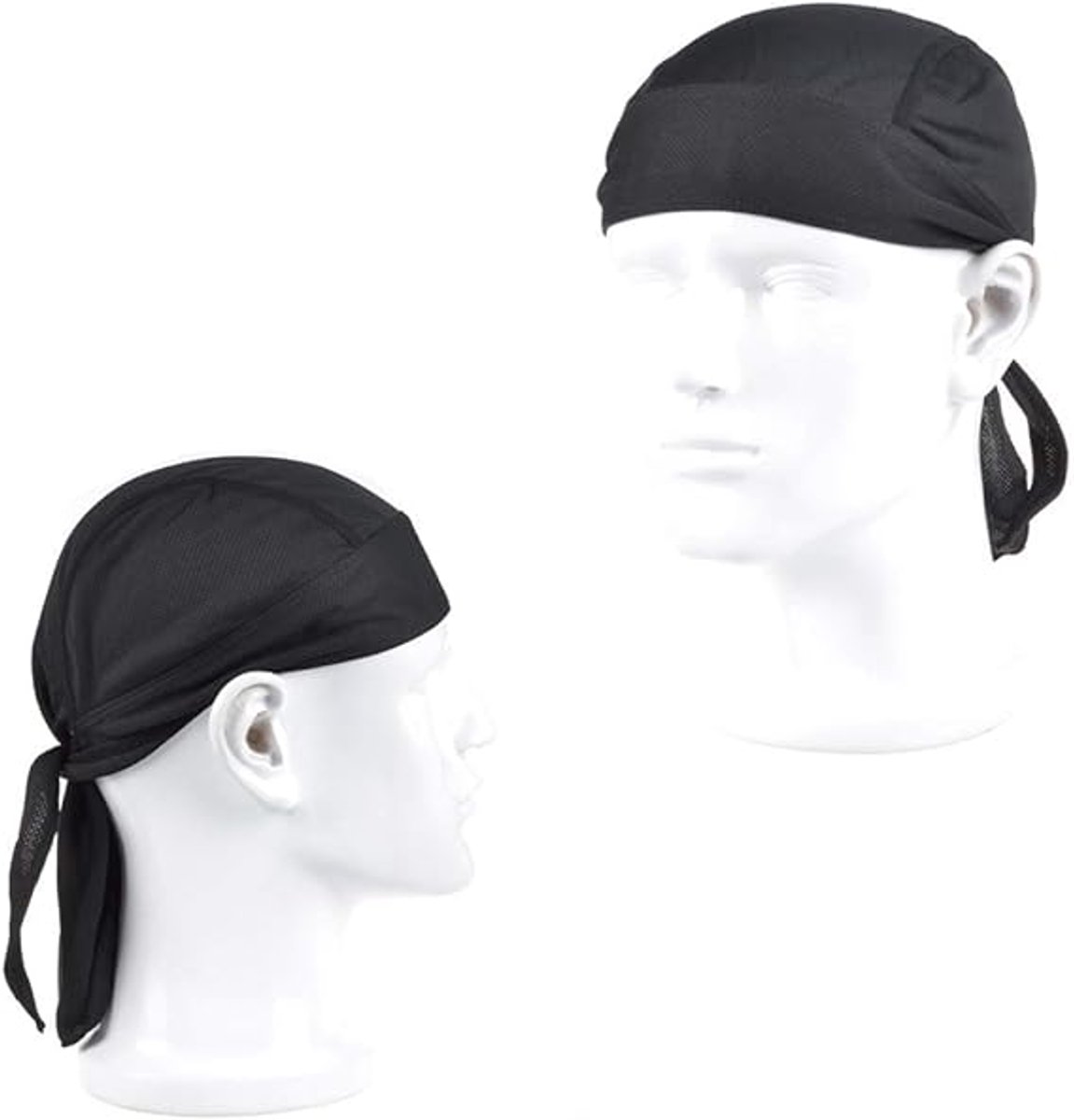 4 pieces - Cycling Cap - Frost Cap - Cycling Headscarf - Skullcap - Sweat-Wicking Beanie - Beanie - Headband - Quick-Drying Pirate Hat - Outdoor Beanie - Hip Hop Hat - Motorcycle Headscarf - Sweat-Wicking Skull Caps - Bandana for Men & Women - Black - Image 4