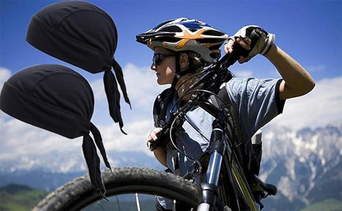4 pieces - Cycling Cap - Frost Cap - Cycling Headscarf - Skullcap - Sweat-Wicking Beanie - Beanie - Headband - Quick-Drying Pirate Hat - Outdoor Beanie - Hip Hop Hat - Motorcycle Headscarf - Sweat-Wicking Skull Caps - Bandana for Men & Women - Black - Image 5