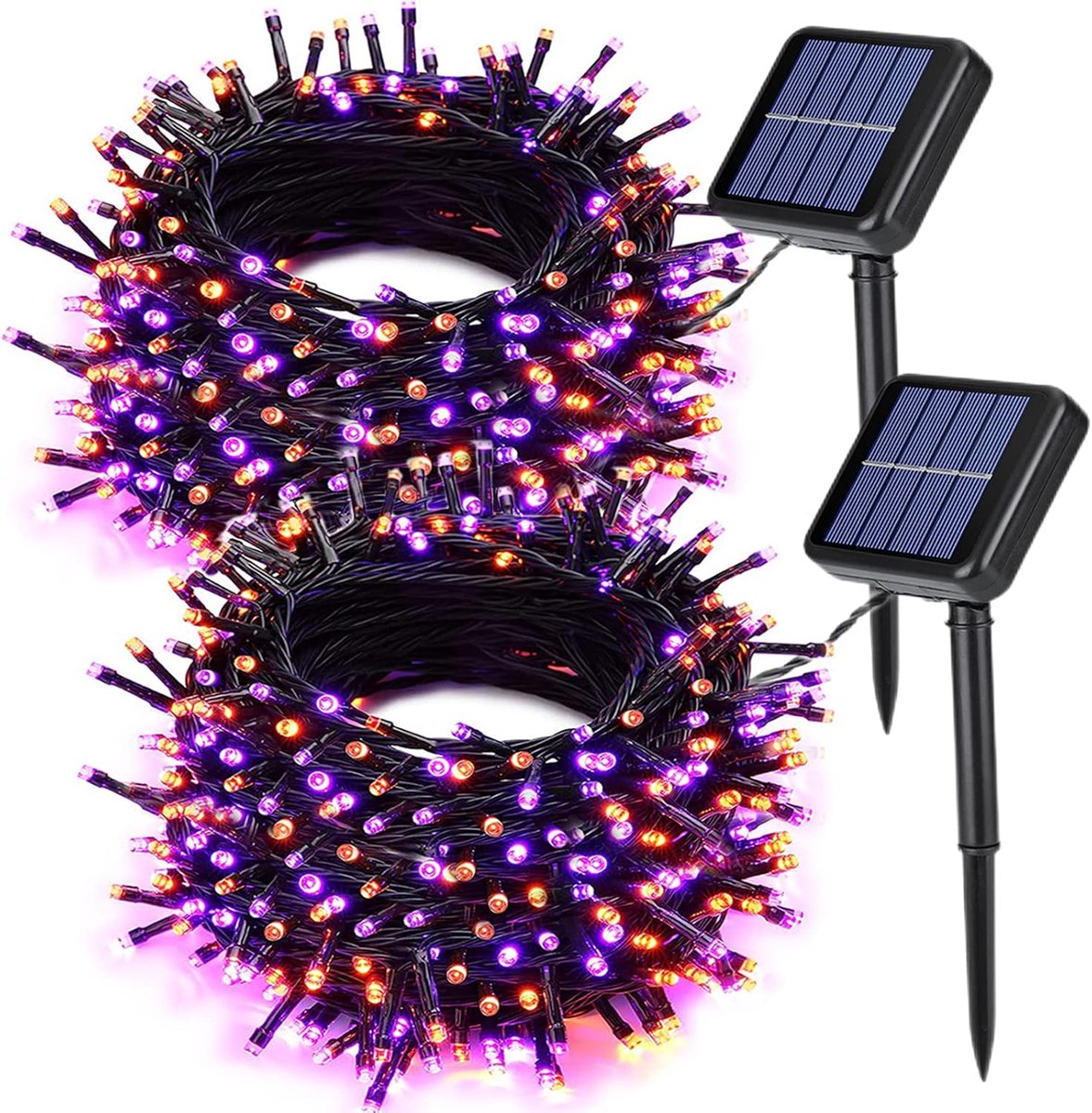 2 Pieces Solar Garden Lights Total 171 FT, 400 LED Lights - Halloween Lighting - Halloween String Lights - Halloween Decoration - Halloween Lanterns Decoration - Small Party Lights - Fairy Lights - Waterproof - For Garden - Patio And Path - Image 1