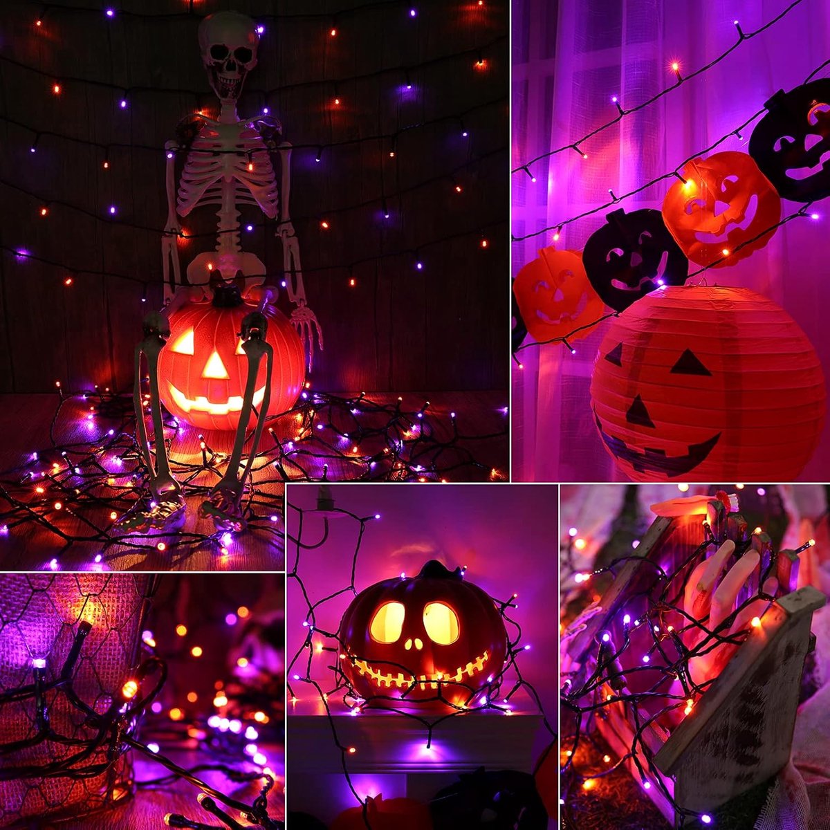 2 Pieces Solar Garden Lights Total 171 FT, 400 LED Lights - Halloween Lighting - Halloween String Lights - Halloween Decoration - Halloween Lanterns Decoration - Small Party Lights - Fairy Lights - Waterproof - For Garden - Patio And Path - Image 3
