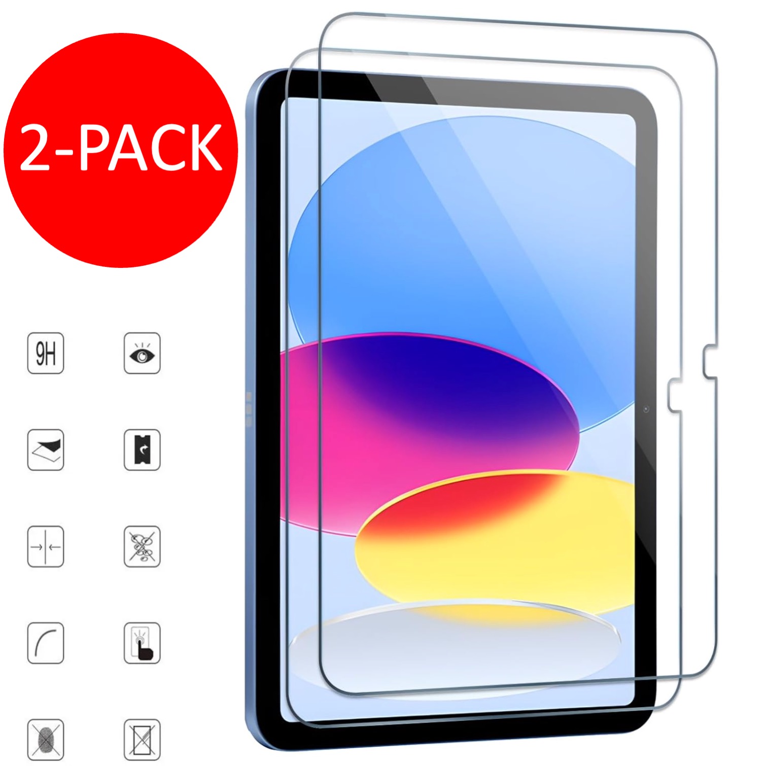 iPad (A16) Gen 11 2025 Tempered Glass Screen Protector 9H Transparent 2-Pack - Image 1