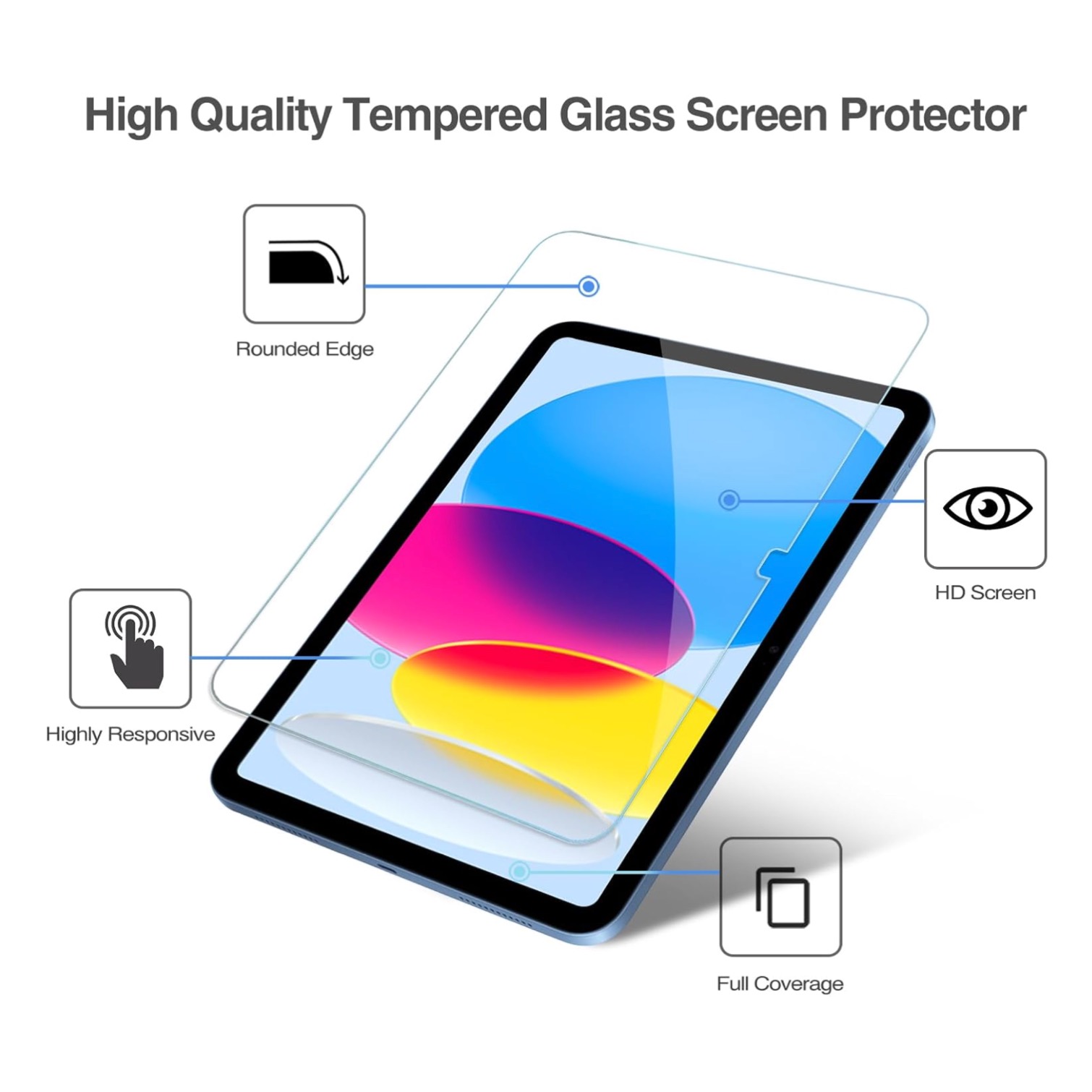 iPad (A16) Gen 11 2025 Tempered Glass Screen Protector 9H Transparent 2-Pack - Image 4