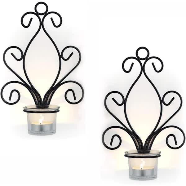 Creative Iron Wall Candle Holders Vintage Candlesticks - Image 1