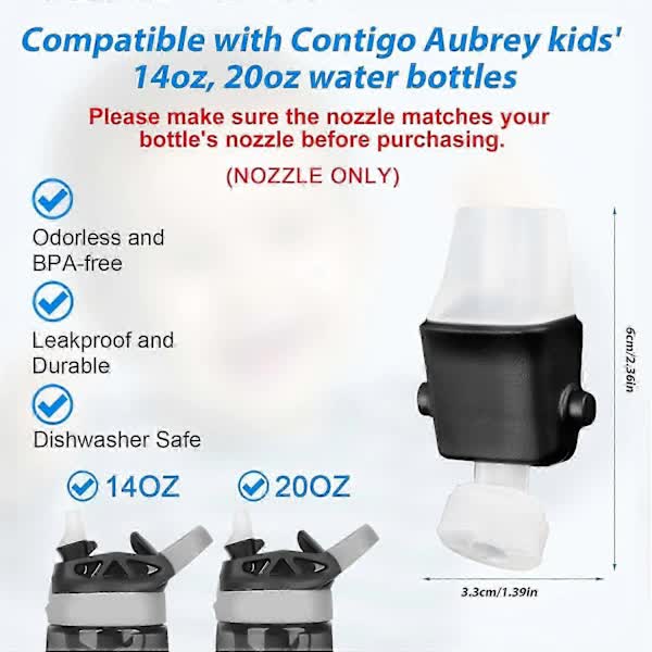 3 Pcs Replacement Nozzles Compatible with Contigo, BPA-Free Lid Parts with Wrench - Image 2