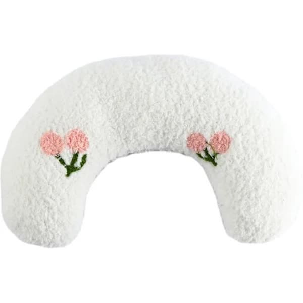 Pet Pillow for Cats and Dogs, White U-Shaped Headrest, Pet Fur Resistant, Tear and Bite Resistant, for Play and Relief - Image 1