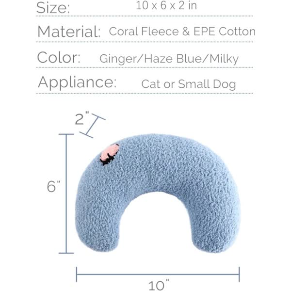 Pet Pillow for Cats and Dogs, White U-Shaped Headrest, Pet Fur Resistant, Tear and Bite Resistant, for Play and Relief - Image 4
