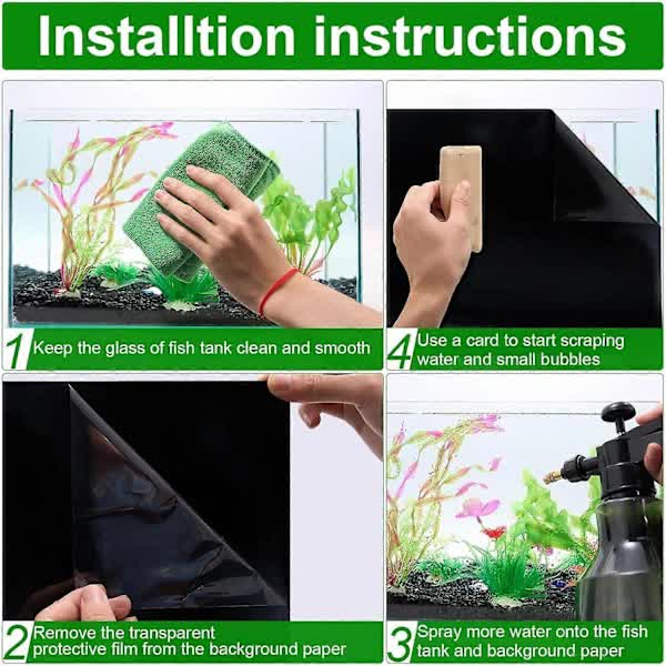 Aquarium Background Poster Static Adhesive Black for Fish Tank - Image 2