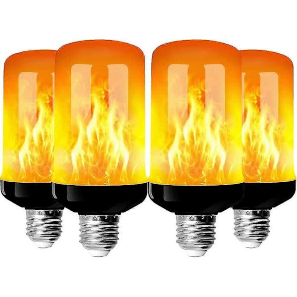 4-Pack E27 Flame Bulbs 4W LED Decorative Lights with Flaming Effect 4 Modes for Home Garden Party - Image 1