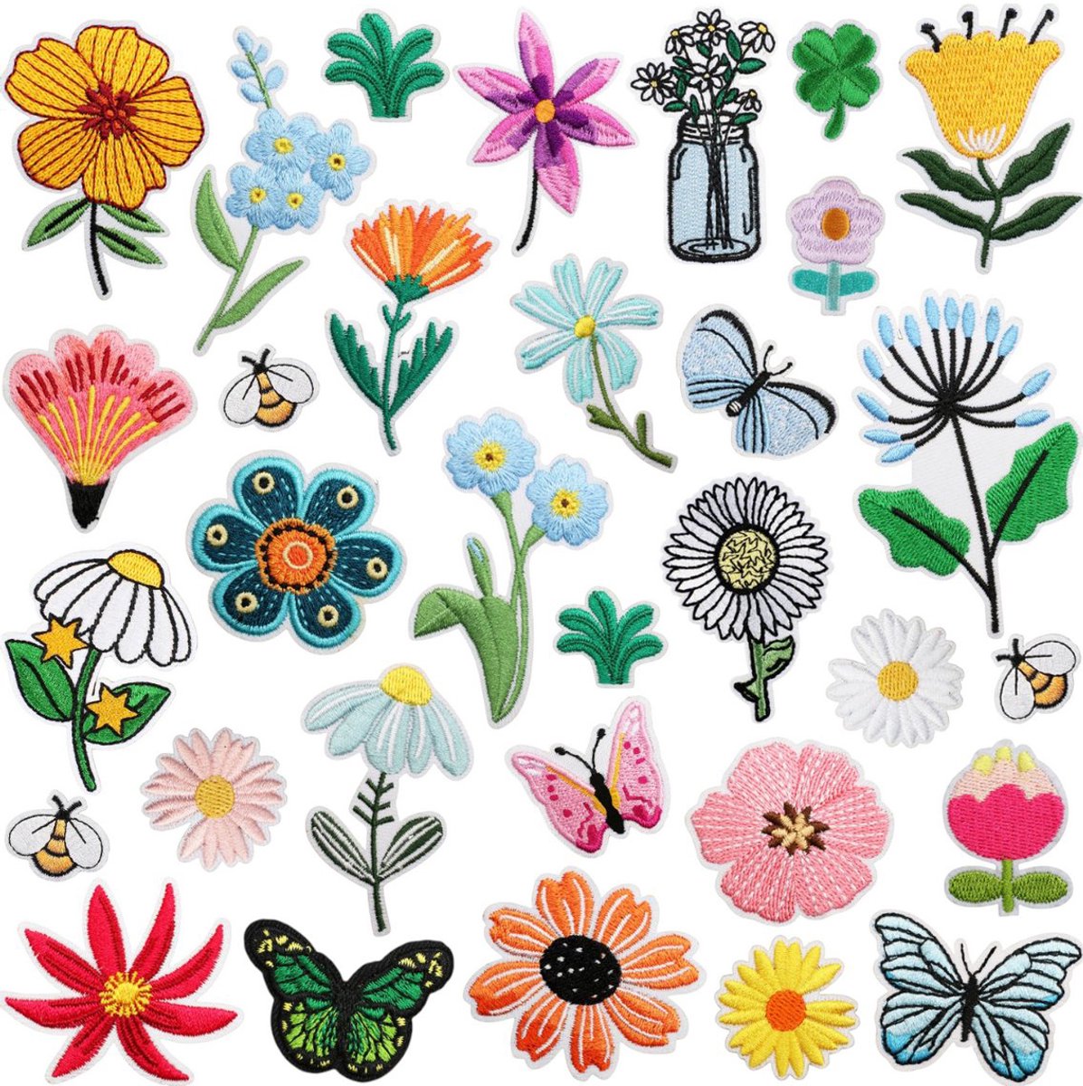 Iron-on Embroidered Patches - Clothing Decoration - 32 Pieces - Image 1