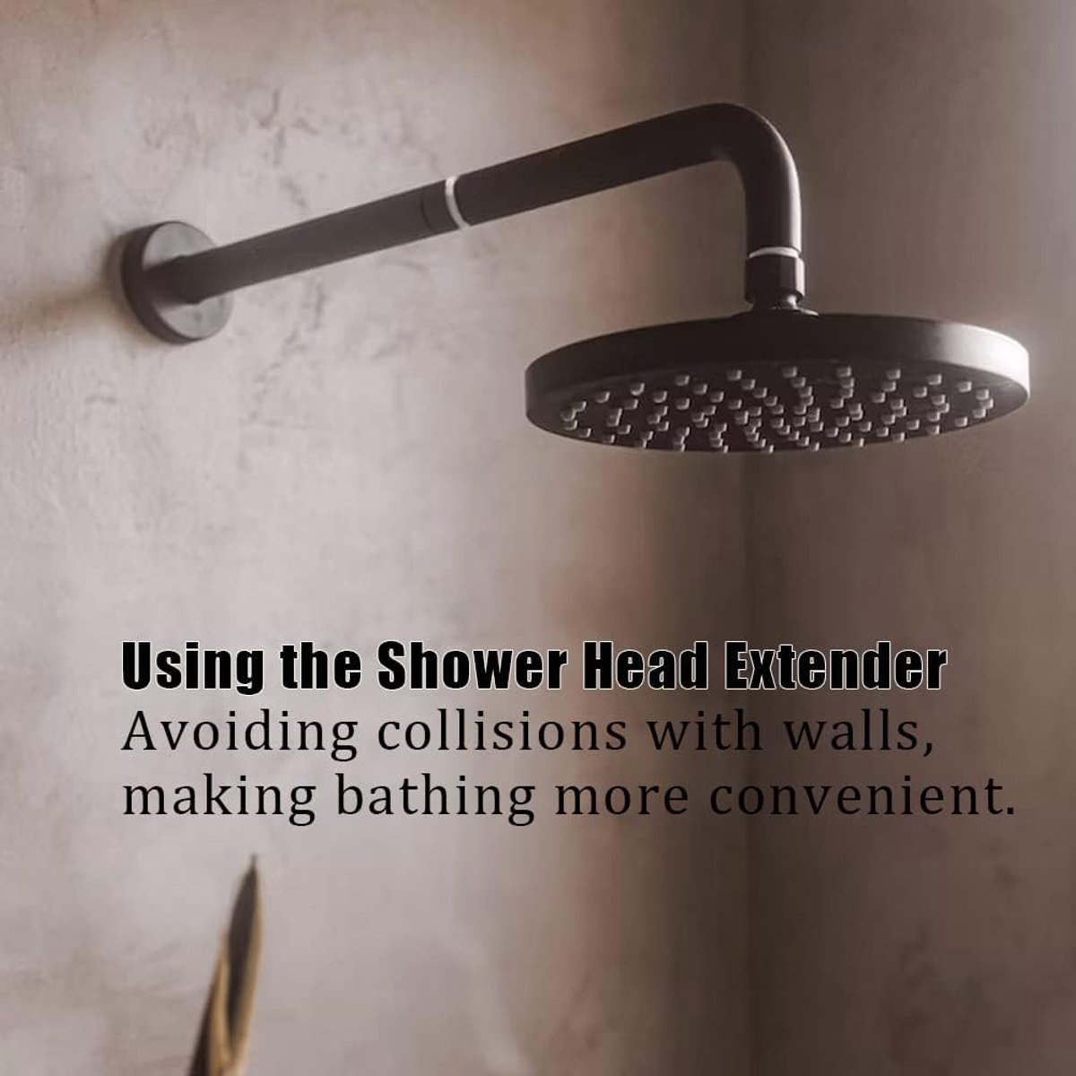 Shower arm extension - Hand shower arm extension pipe - universal shower component - 20cm - silver - Easy installation - Universal connection - Rain shower arm - Stainless steel - Image 3