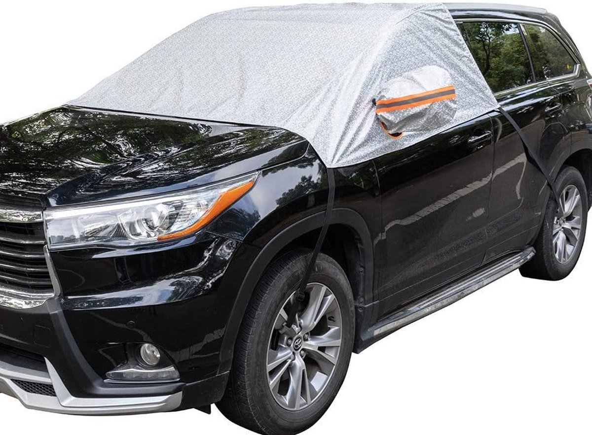 Windshield Cover - Car - Winter - Windshield Cover Mount Foldable Cover Car Windshield for Snow, Ice, Frost, Dust, Sun - Silver - For Most Cars & SUVs - Aluminum Film Composite Spunlace Cotton - 230*148cm - Image 1