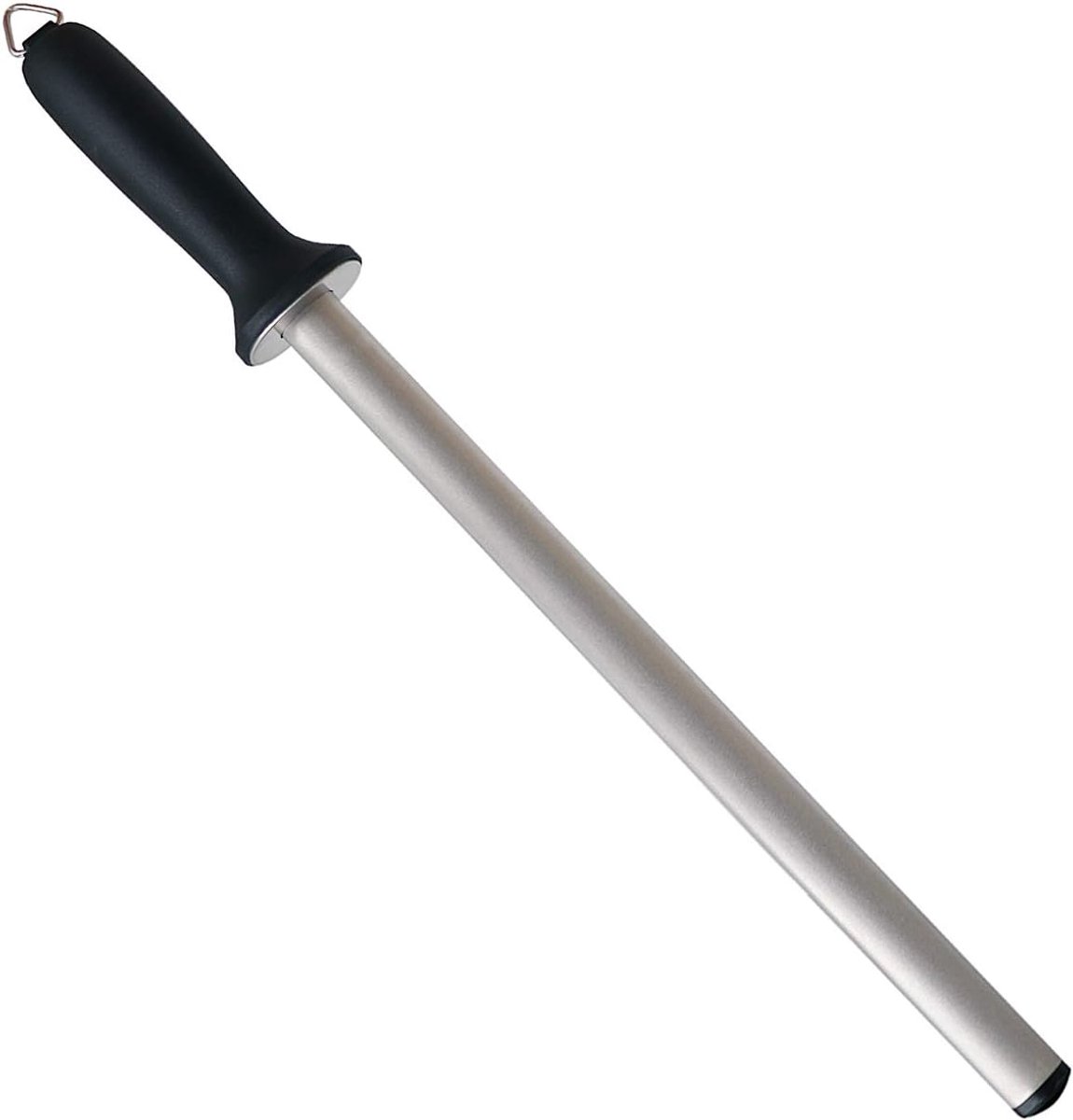 Diamond sharpening steel - Sharpening steel for knives - Sharpening rod - PP - silver, black - 439mm - Suitable for sharpening and maintaining all types of knives (except serrated knives/ceramic knives) - Image 1