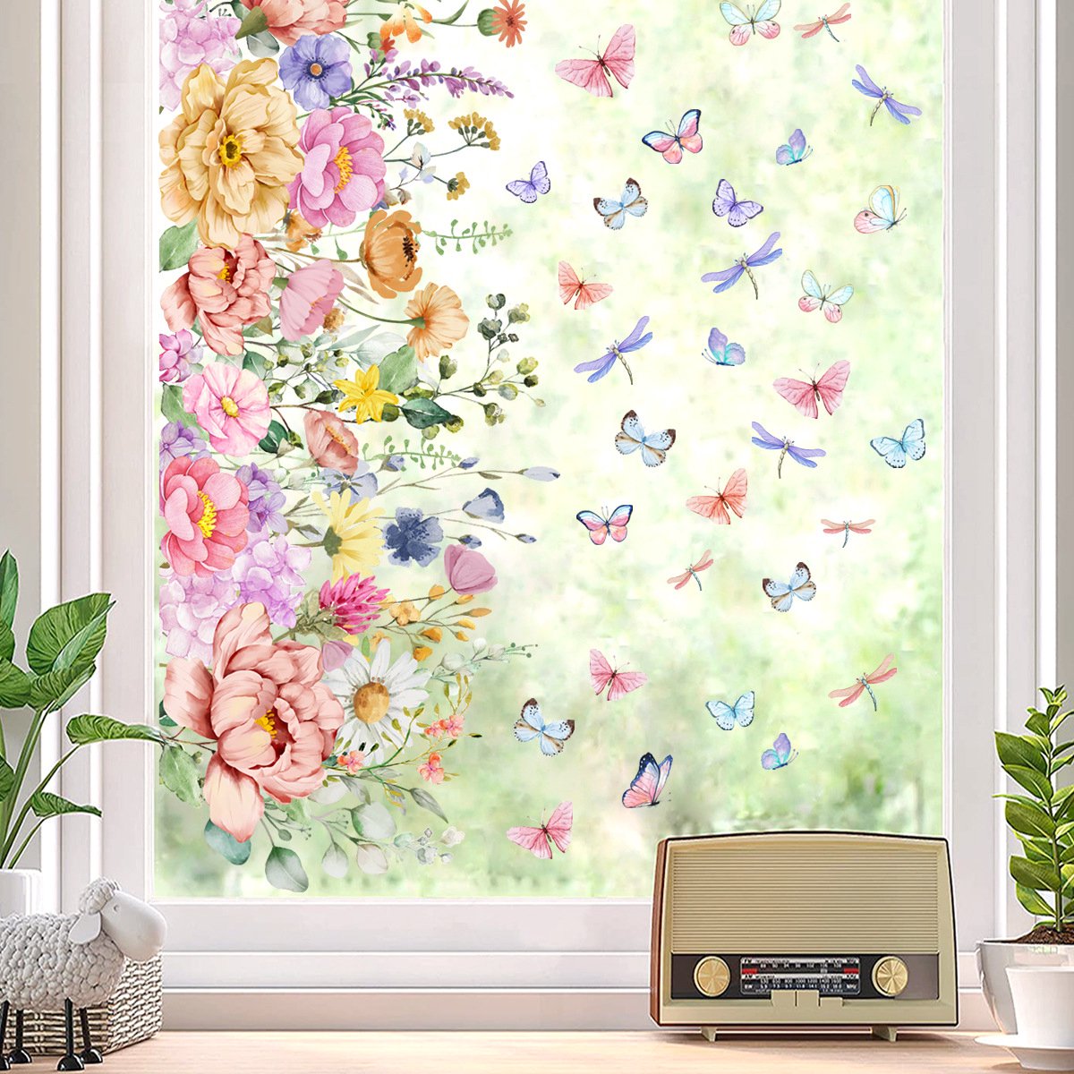 Static window sticker - window sticker - Wall decoration - 30*60cm - flower plant - PVC - C - Image 4