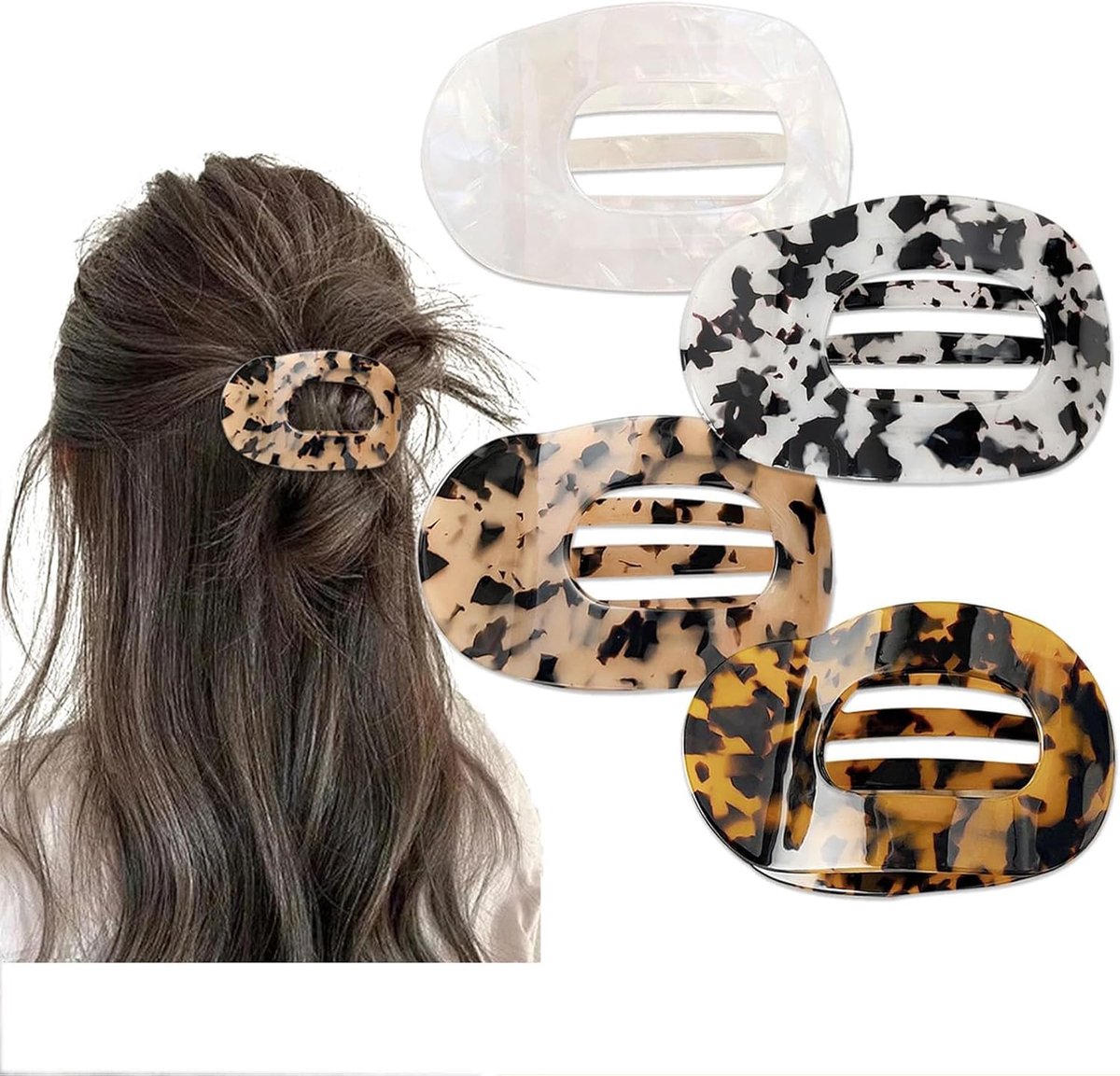 Hair Clips - 4 Pieces - Women - Flat - Hair Accessories - Hair Clip - 4 Colors - Hairpins - Clips - Leopard - Image 1