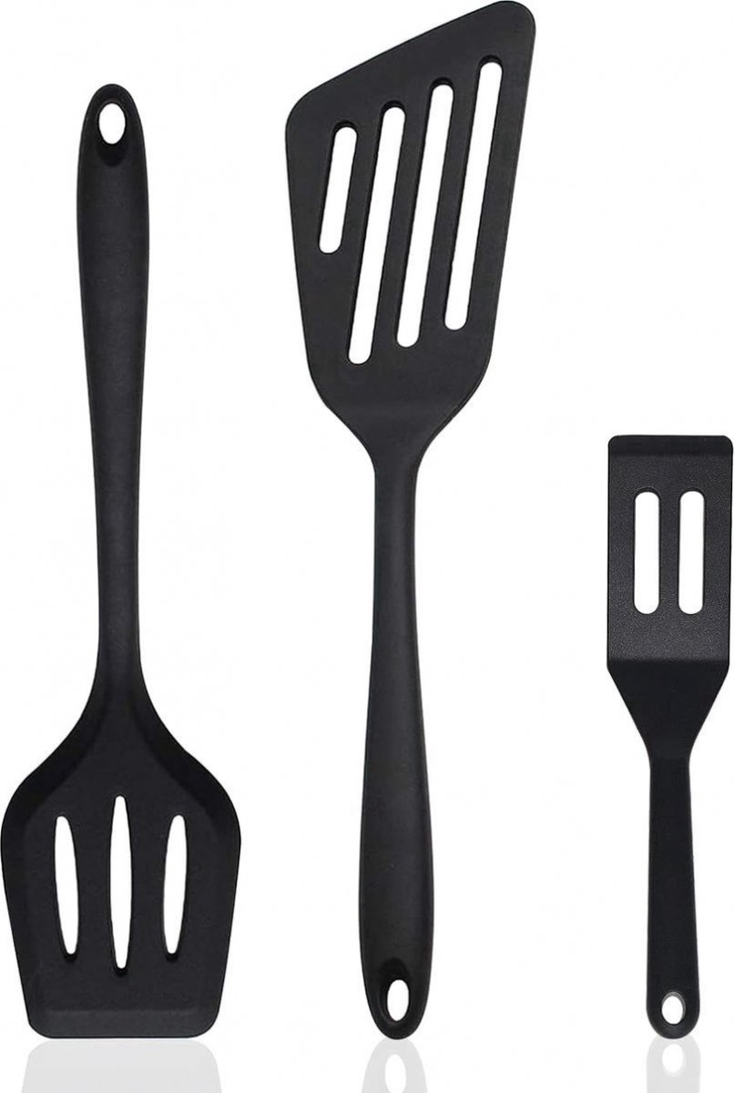 Spatulas - 3 pieces - Spatula Silicone - BPA free - Non-stick coating Silicone Cooking Utensil Set, Slotted spatula, heat resistant spatula, fish spatula, spatula kitchen utensils, for coated pots - Non-stick - Image 1
