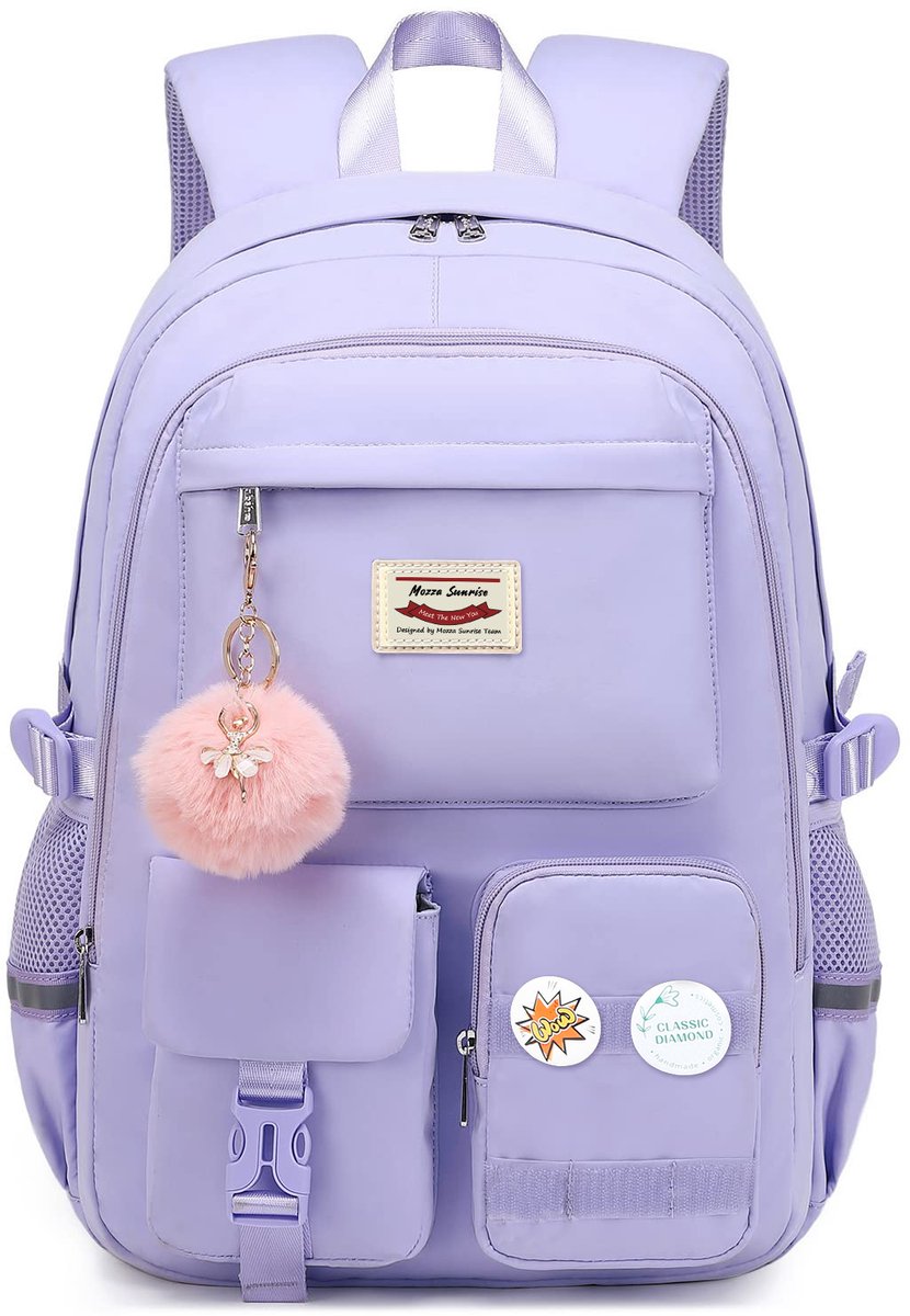Backpack - School Bag - Backpack - Girl Backpack - School Backpack - School Bag - Laptop Backpack - 30 Liters - PurpleA - Image 1