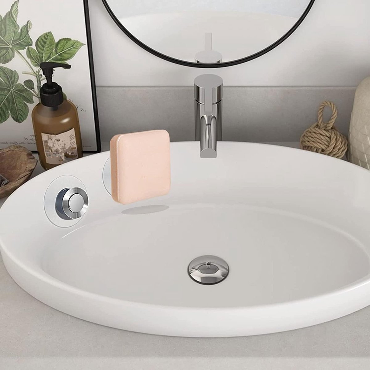 6 pieces magnetic soap holder - Magnetic soap holders with suction cup - Magnetic shower soap holder - Stainless steel wall bracket - No drilling required - Bathroom kitchen toilet - 40X26MM - Image 5