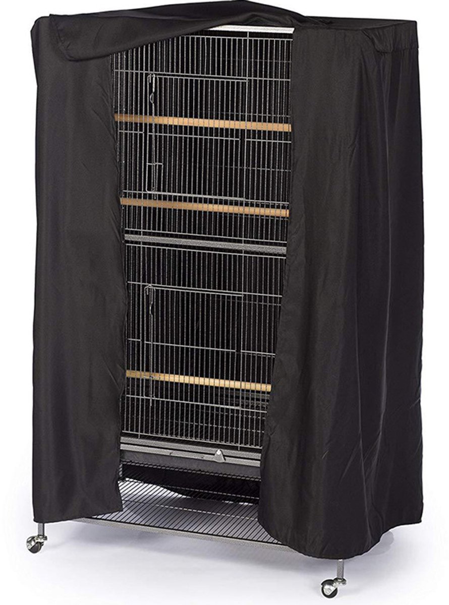 Parrot Cage Cover - Birdcage Cover and Dustproof Covers - Good Night Cover for Parrots - 210D Oxford Cloth - 88*63*120cm - Universal - Blackout - Waterproof - Black - Image 1