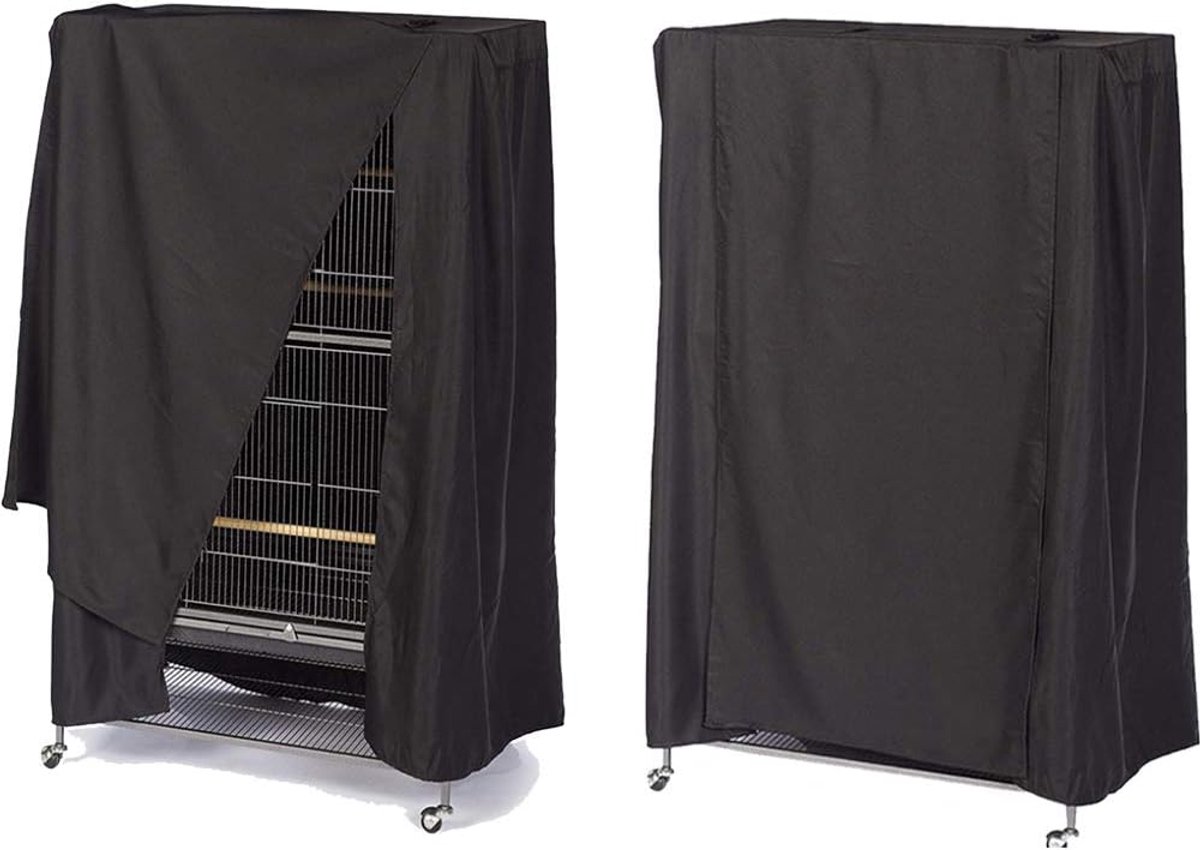 Parrot Cage Cover - Birdcage Cover and Dustproof Covers - Good Night Cover for Parrots - 210D Oxford Cloth - 88*63*120cm - Universal - Blackout - Waterproof - Black - Image 2