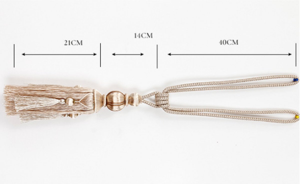 2 Pieces - Curtain Tassels - Curtain Ties - Curtain Tassel - Curtain Accessories - Curtain Holder - Curtain Tie Rope - Window Decoration Accessories - Curtain Tassel - Beige - 75cm - Image 2